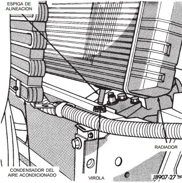 Espigas de alineación del radiador cherokee