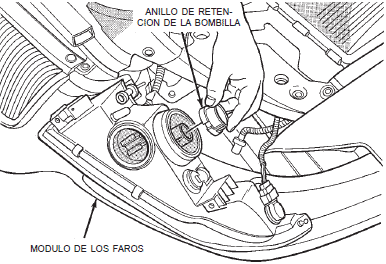 Anillo de retencion de la bombilla de los faros