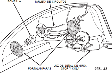 Bombilla de luz de señal de giro, stop y cola dodge stratus